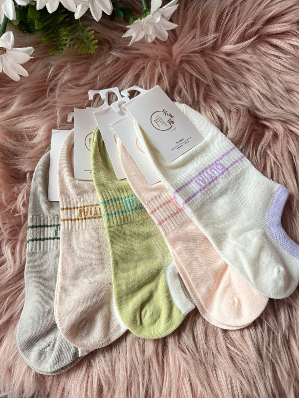5 pairs Combo Outial  Ankle Socks For Women