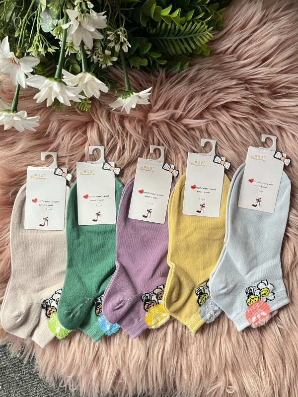 5 pairs Combo Breathable Comfort Ankle Socks For Women